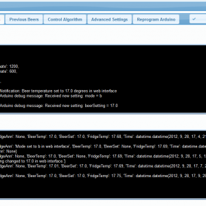 log files in the web interface