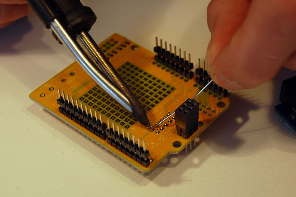 Solder the shrouded header.