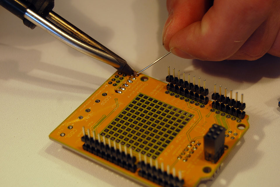 Solder the small screw terminals.