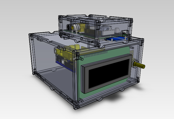 BrewPi case with a raspberry case stacked on top