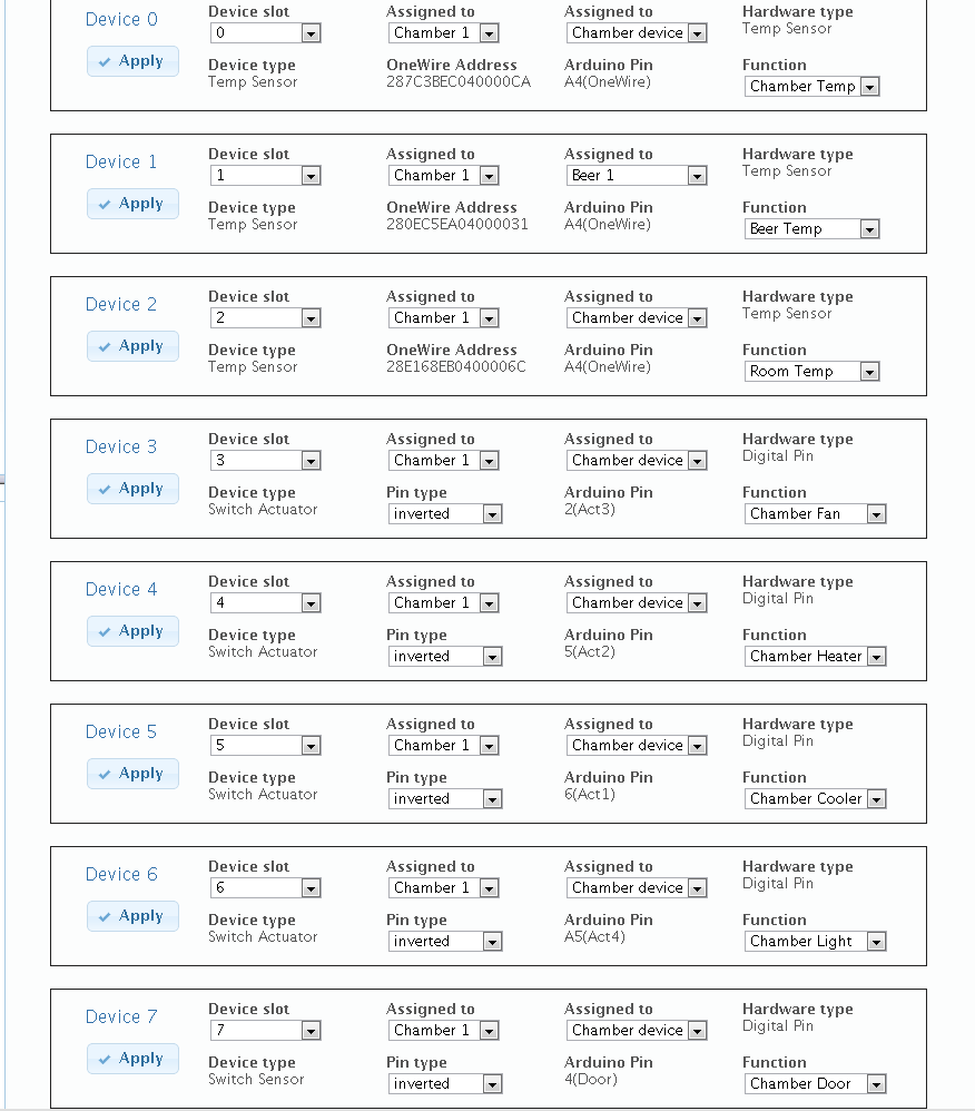 Here is a device list with all devices installed. You can leave out any device you don't have.