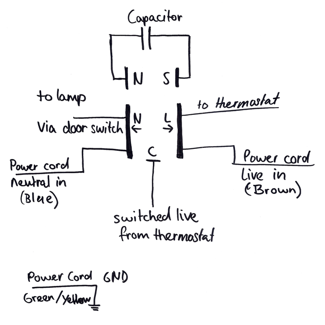 This diagram shows all the original connections to the starter relay.